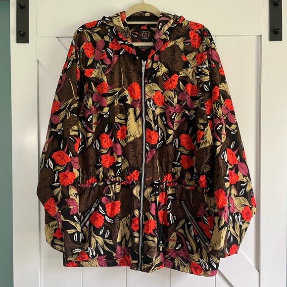Vintage 90s Cuccini Turbo floral windbreaker jacket, XXL - Picture 1 of 6